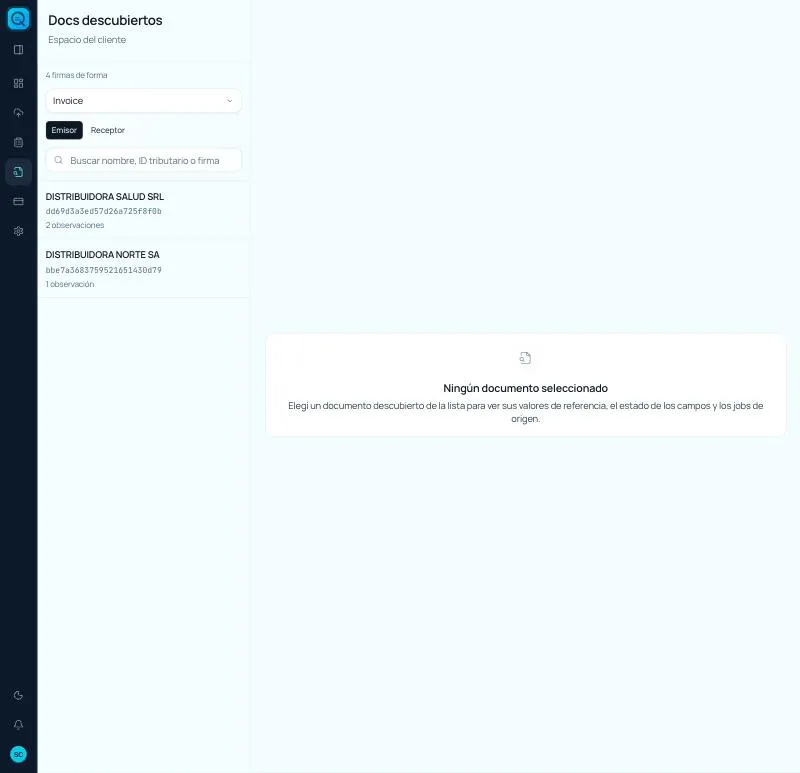 Docs descubiertos: un grupo por emisor